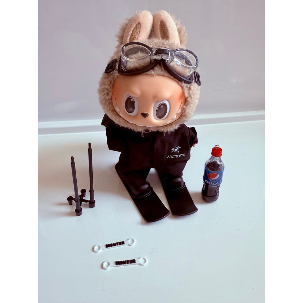 Labubu Outfit – For Your Shelf Squad! - NEW -  Cool Black Ski overall w Pepsi